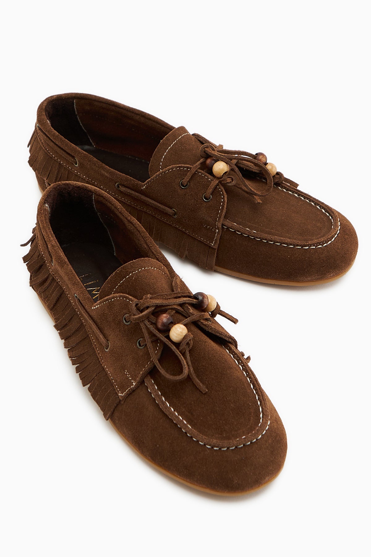 Rania Hakiki Deri Kahve Kadın Loafer Ayakkabı