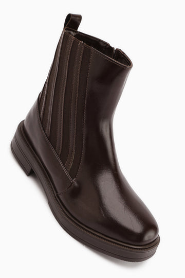 Lena Kahve Lastik Detaylı Kadın Bot