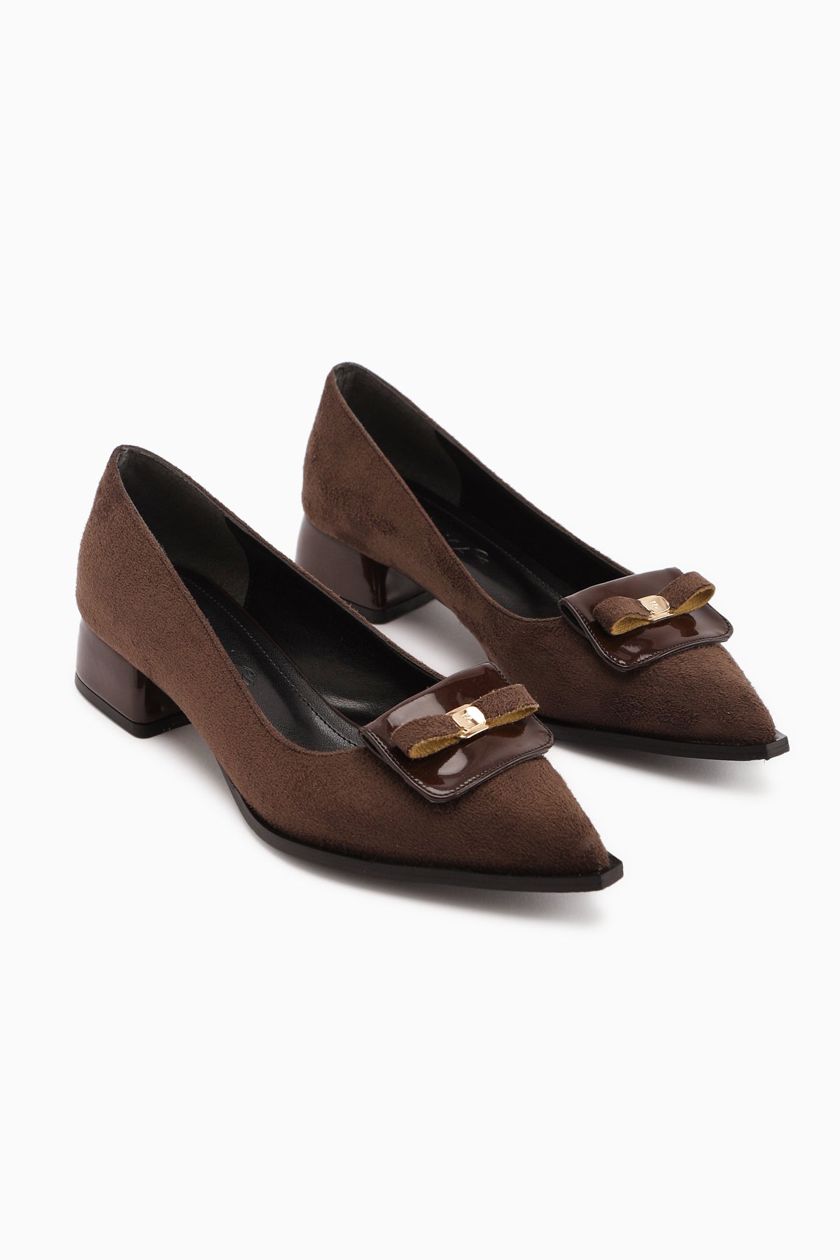 Boel Kahve Süet Tokalı Kısa Topuklu Kadın Ayakkabı