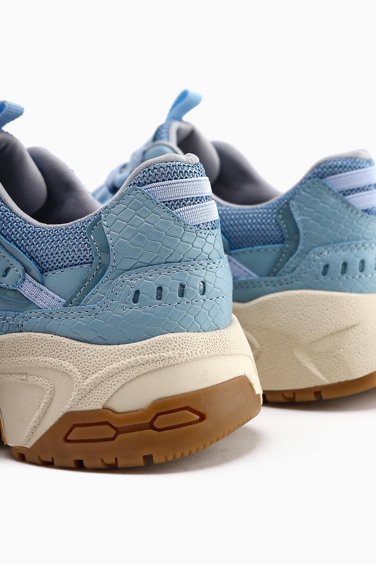 Caisa Mavi Tekstil Detaylı Bağcıklı Kadın Sneakers