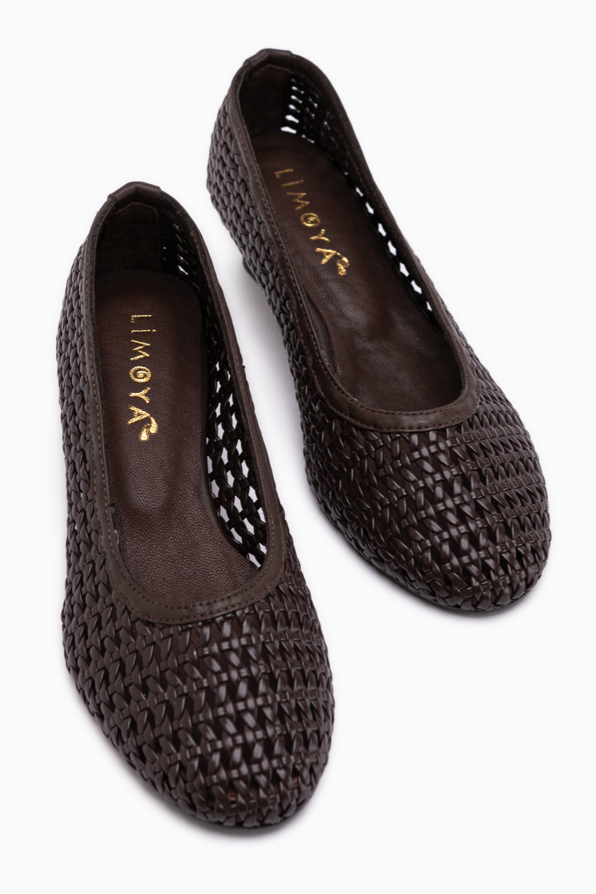 Viola Hakiki Deri Kahve Örgü Kadın Topuklu Ayakkabı