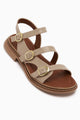 Myra Bej Çift Bantlı Kadın Sandalet