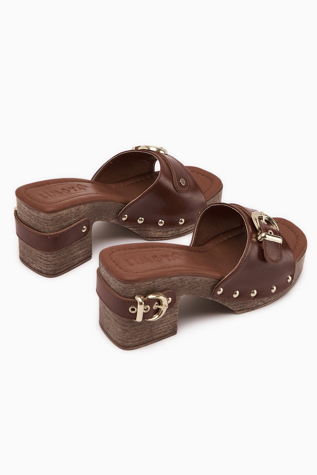 Edita Taba Kemer Detaylı Platform Topuklu Kadın Terlik