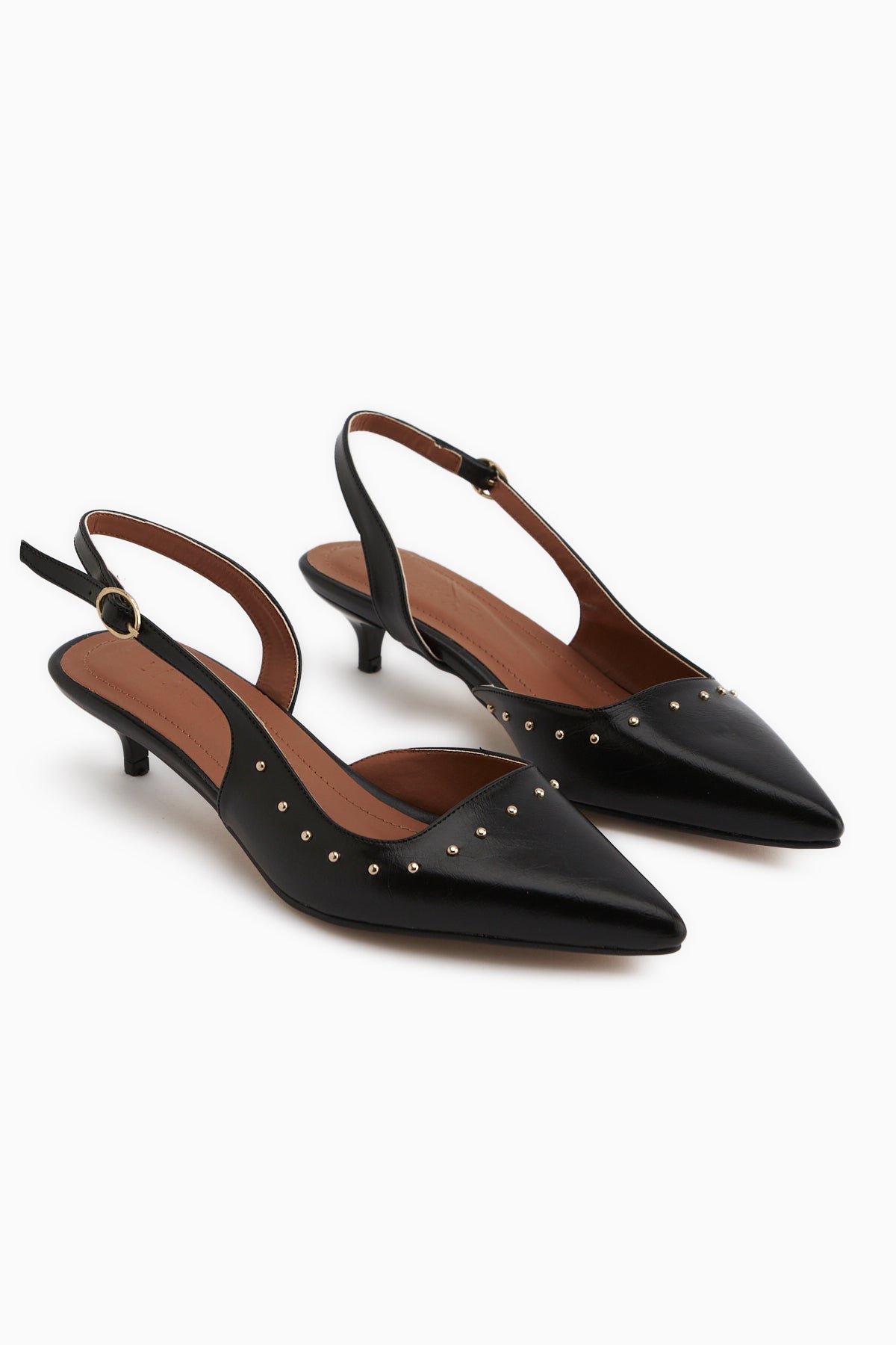 Marica Siyah Troklu Kısa Topuklu Kadın Ayakkabı