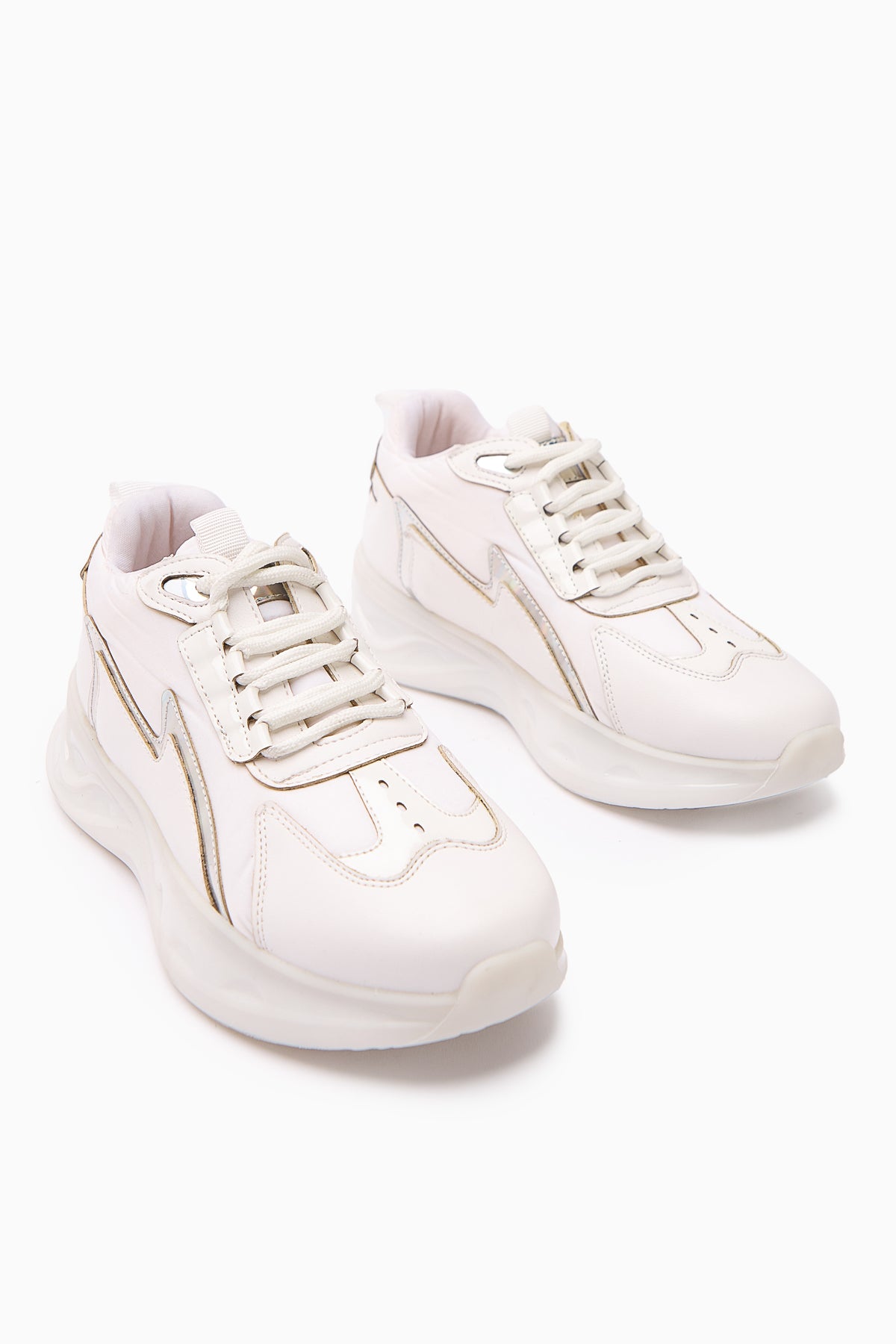 Tolin Beyaz Paraşüt Kumaşlı Kadın Sneakers Ayakkabı