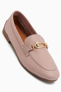 Alessa Hakiki Deri Rose Tokalı Loafer Kadın Günlük Makosen Ayakkabı