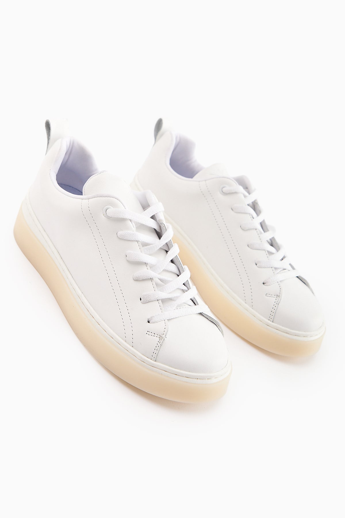 Lina Hakiki Deri Beyaz Kadın Sneaker Ayakkabı