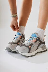 Siska Mavi-Gri Bağcıklı Yüksek Taban Sneakers