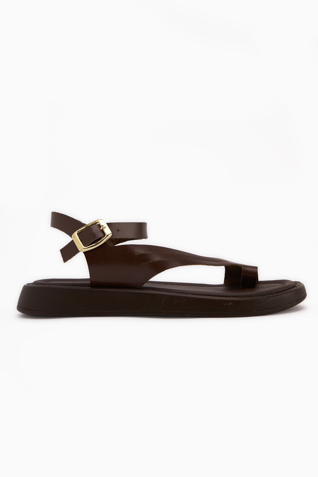 Annia Hakiki Deri Kahve Parmak Arası Kadın Sandalet