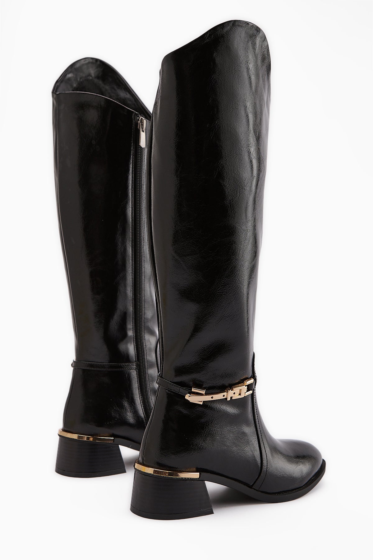 Kamilla Siyah Tokalı Kadın Çizme