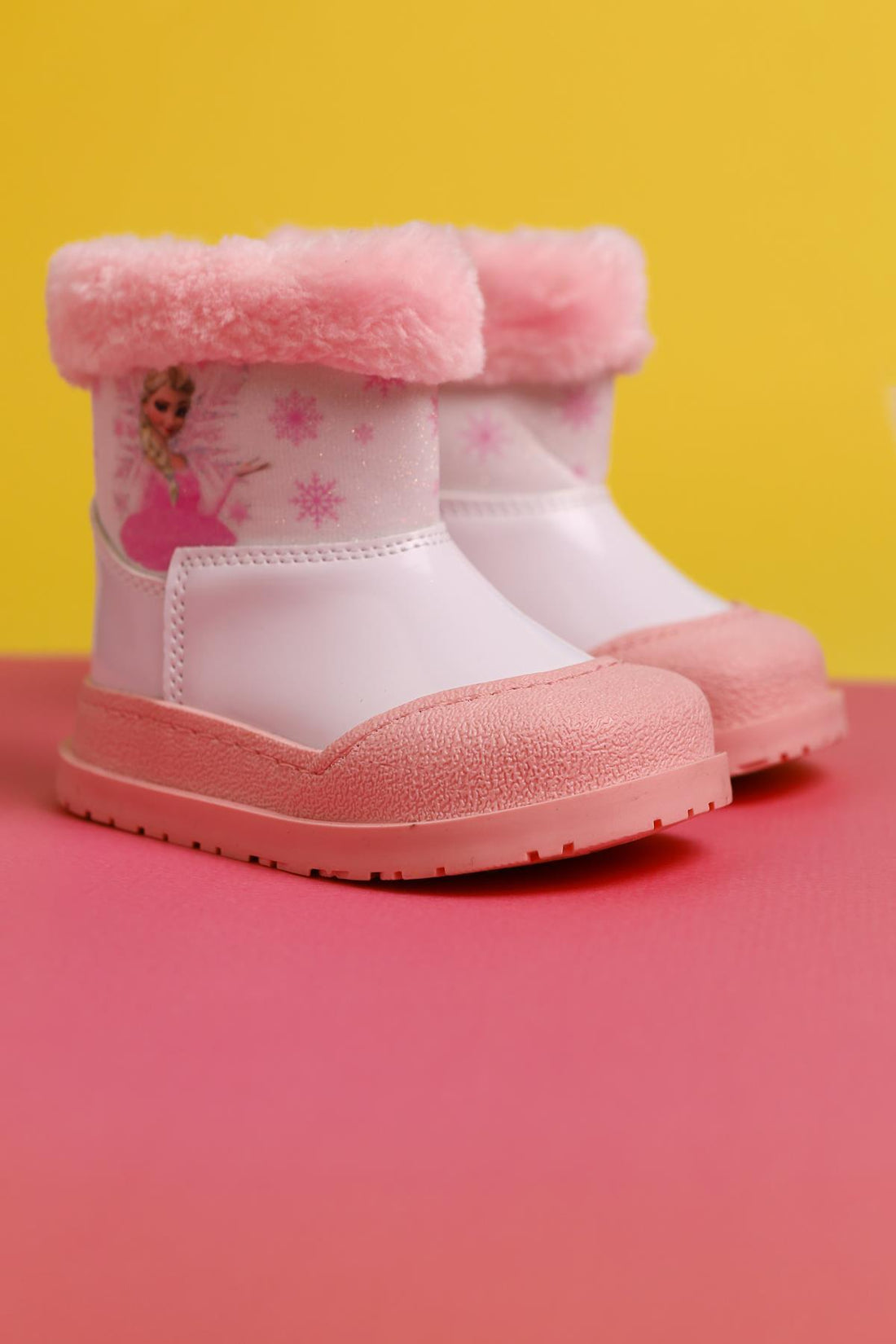 Elea Pembe Çizgi Karakter Baskılı İçi Kürklü Bebe Bot