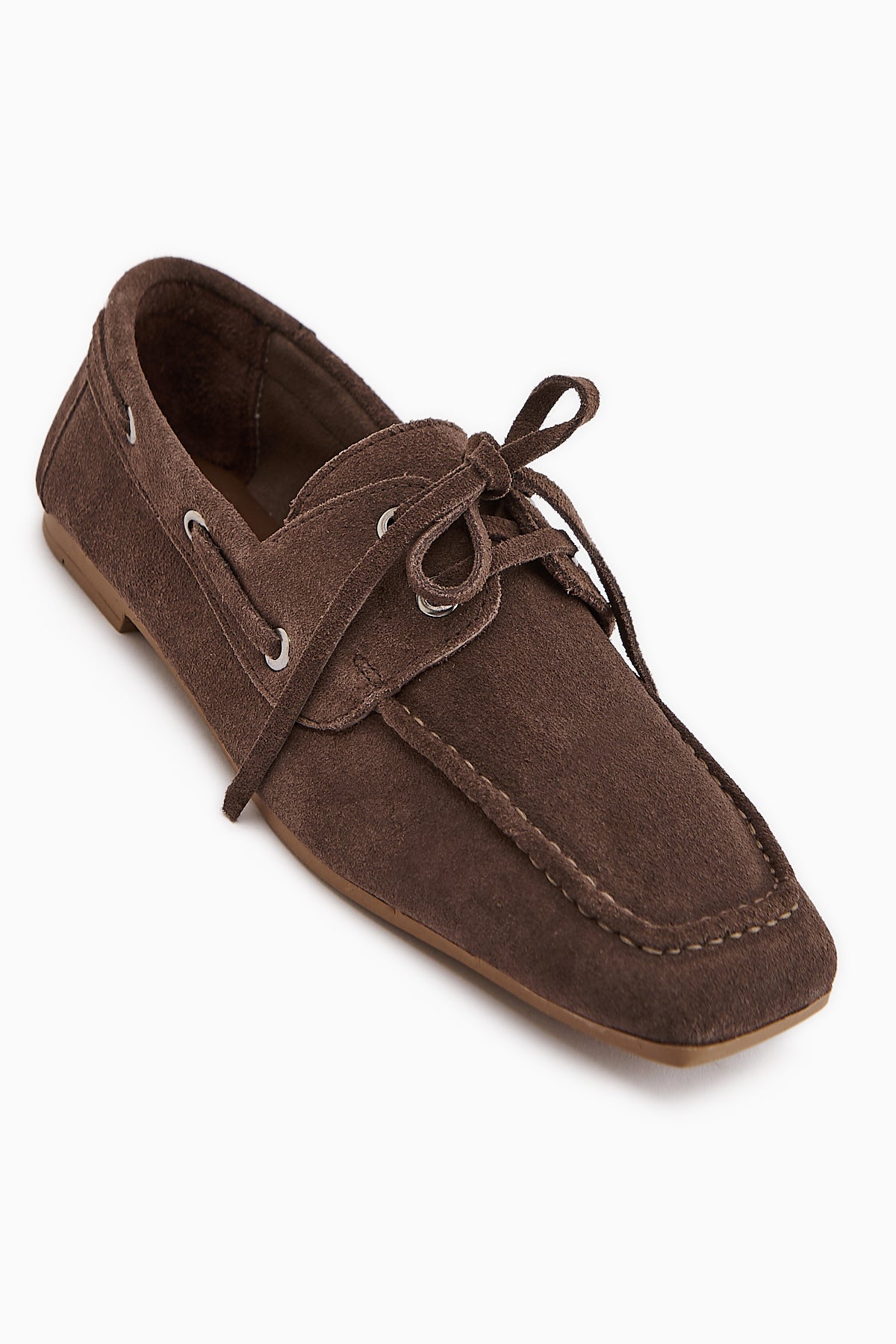 Arian Hakiki Deri Vizon Süet Bağcıklı Makosen Günlük Loafer Kadın Ayakkabı