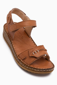 Leone Hakiki Deri Taba Kadın Sandalet