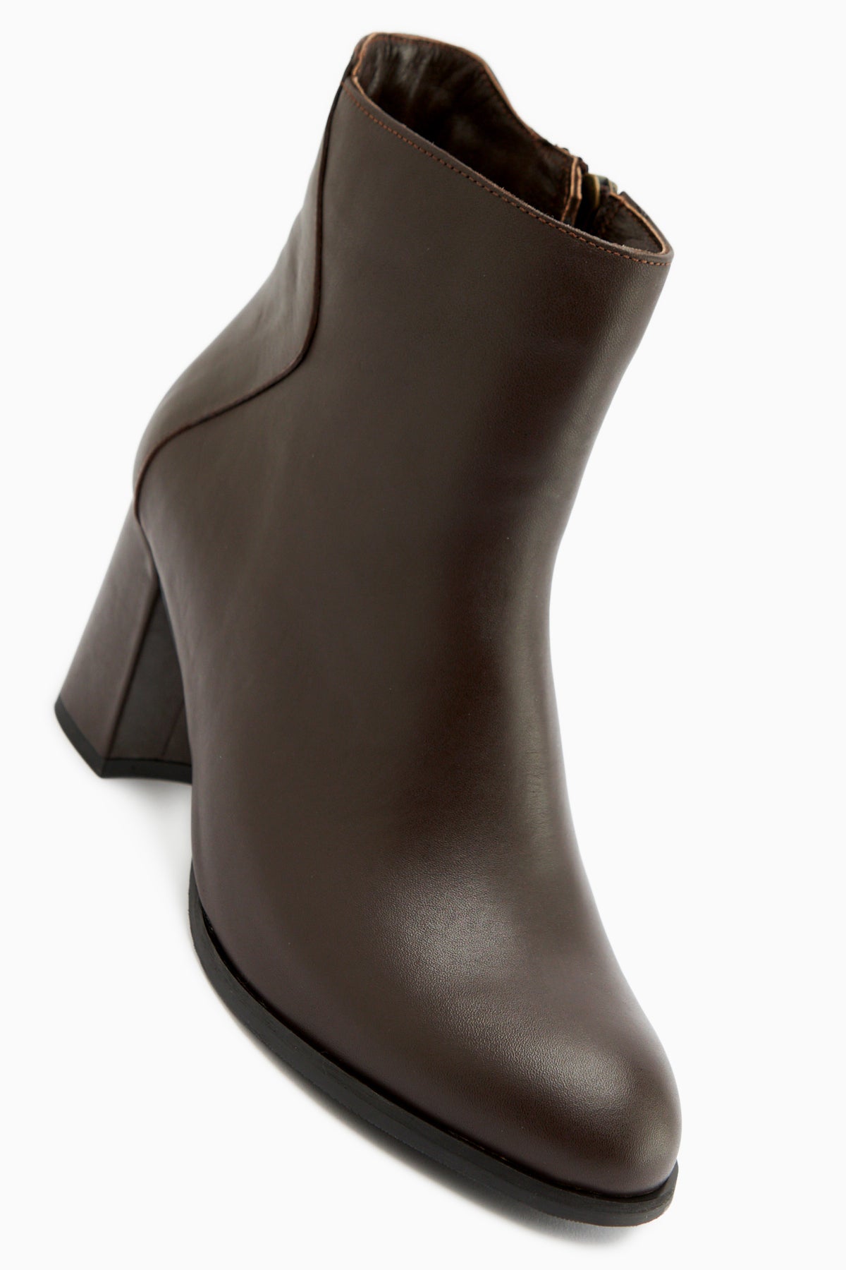 Eliza Hakiki Deri Kahve Topuklu Kadın Bot
