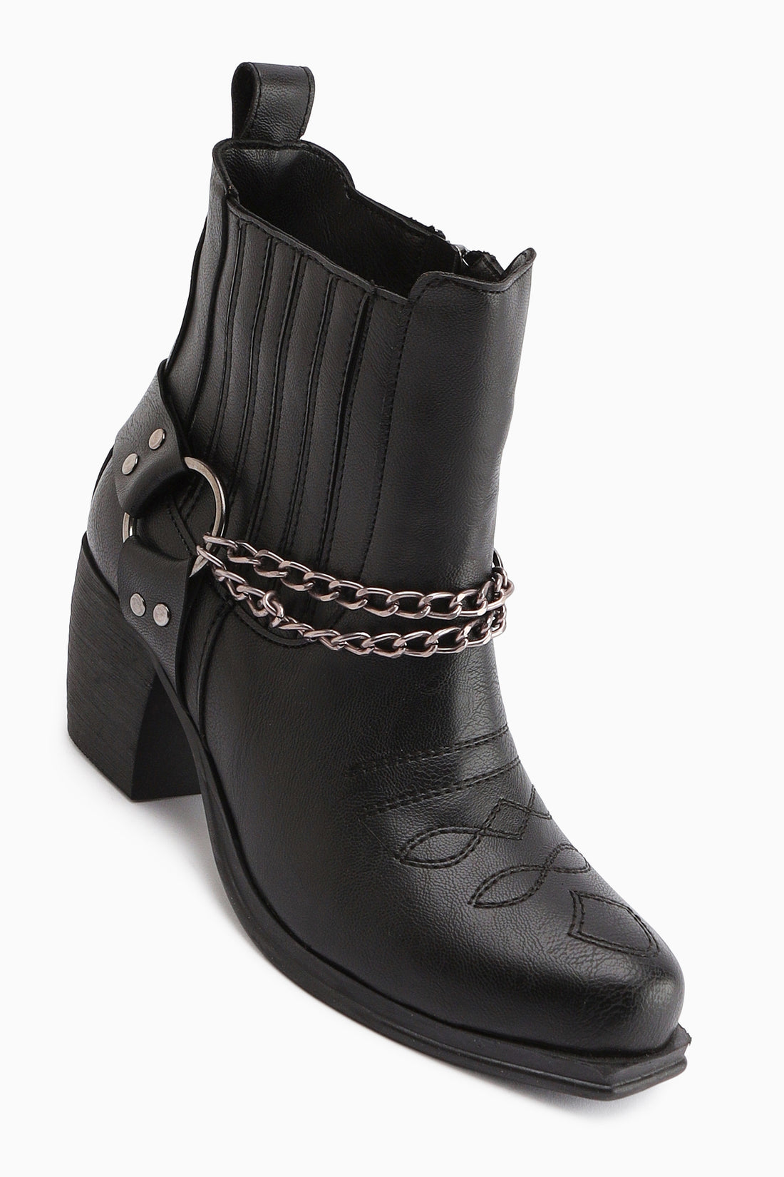 Deana Siyah Nakışlı Kadın Western Bot