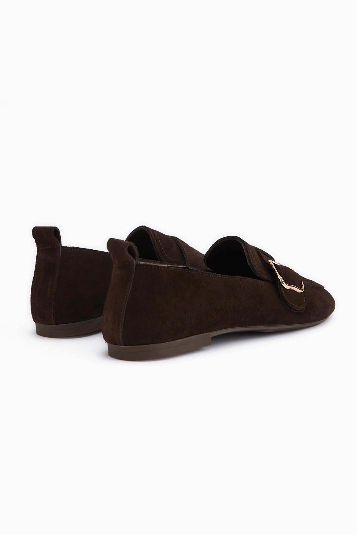 Oliva Hakiki Deri Kahve Tokalı Kadın Babet