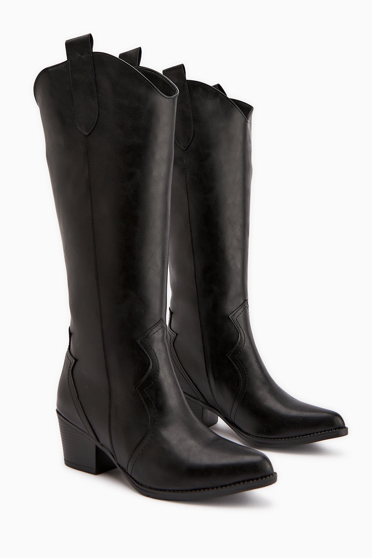 Lhena Siyah Western Çekme Çizme