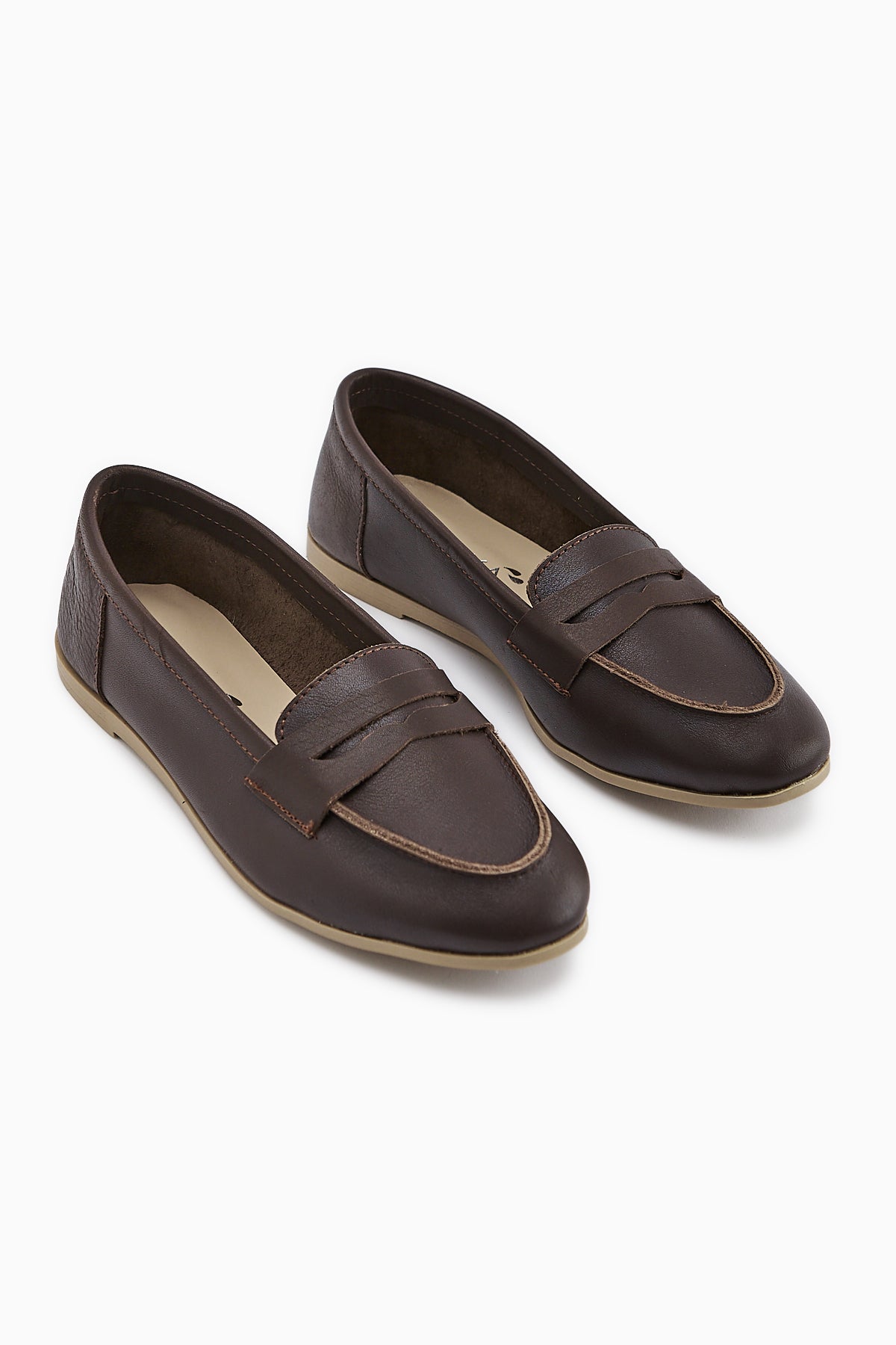 Hakiki Deri Solina Kahve Makosen Ayakkabı Rahat Günlük Loafer