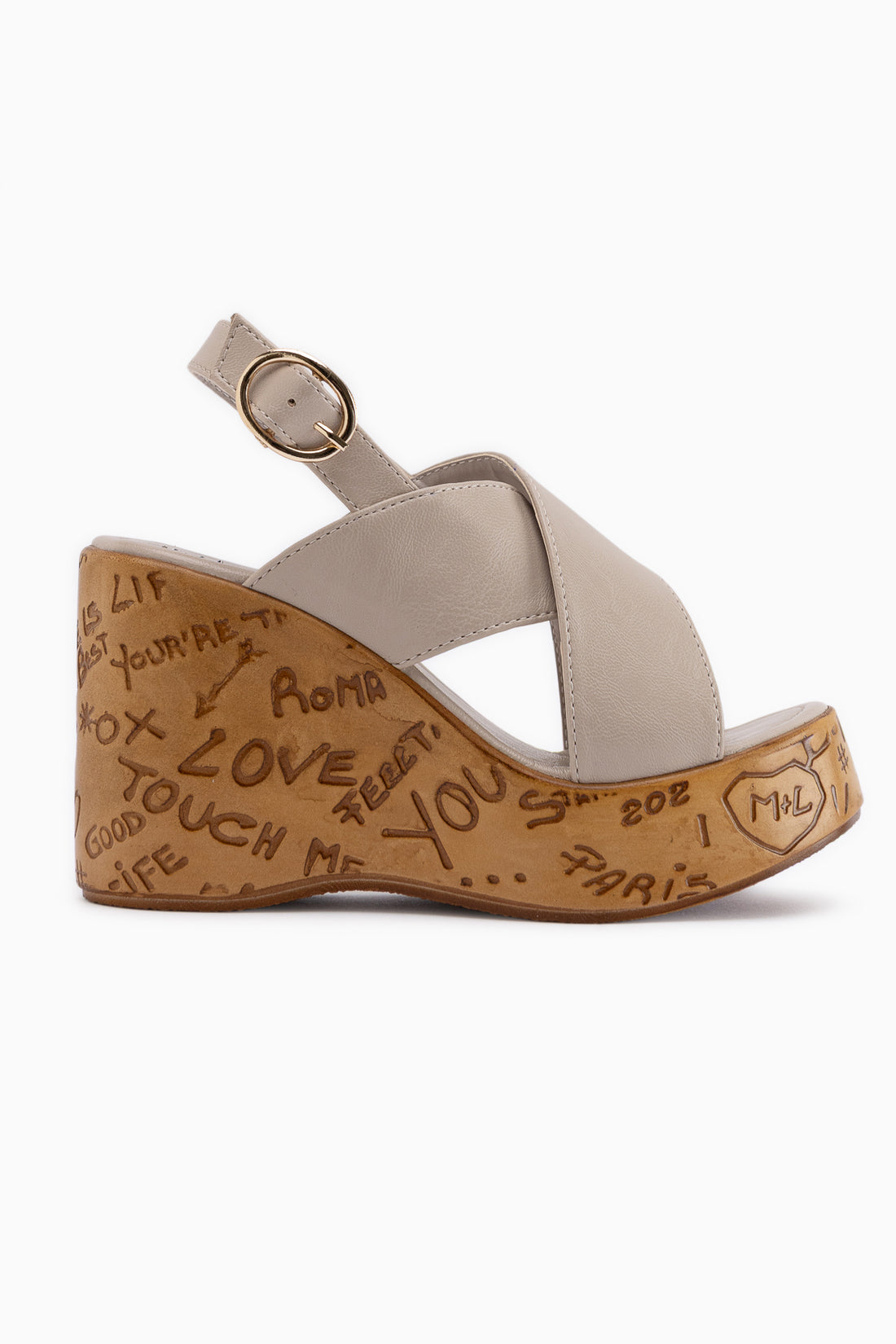 Jenifer Bej Dolgu Topuklu Kadın Sandalet