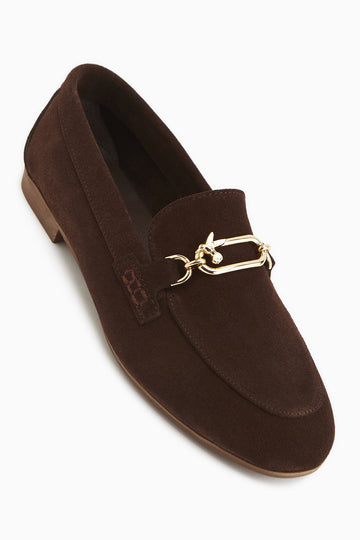 Alessa Hakiki Deri Kahve Tokalı Loafer Kadın Günlük Makosen Ayakkabı