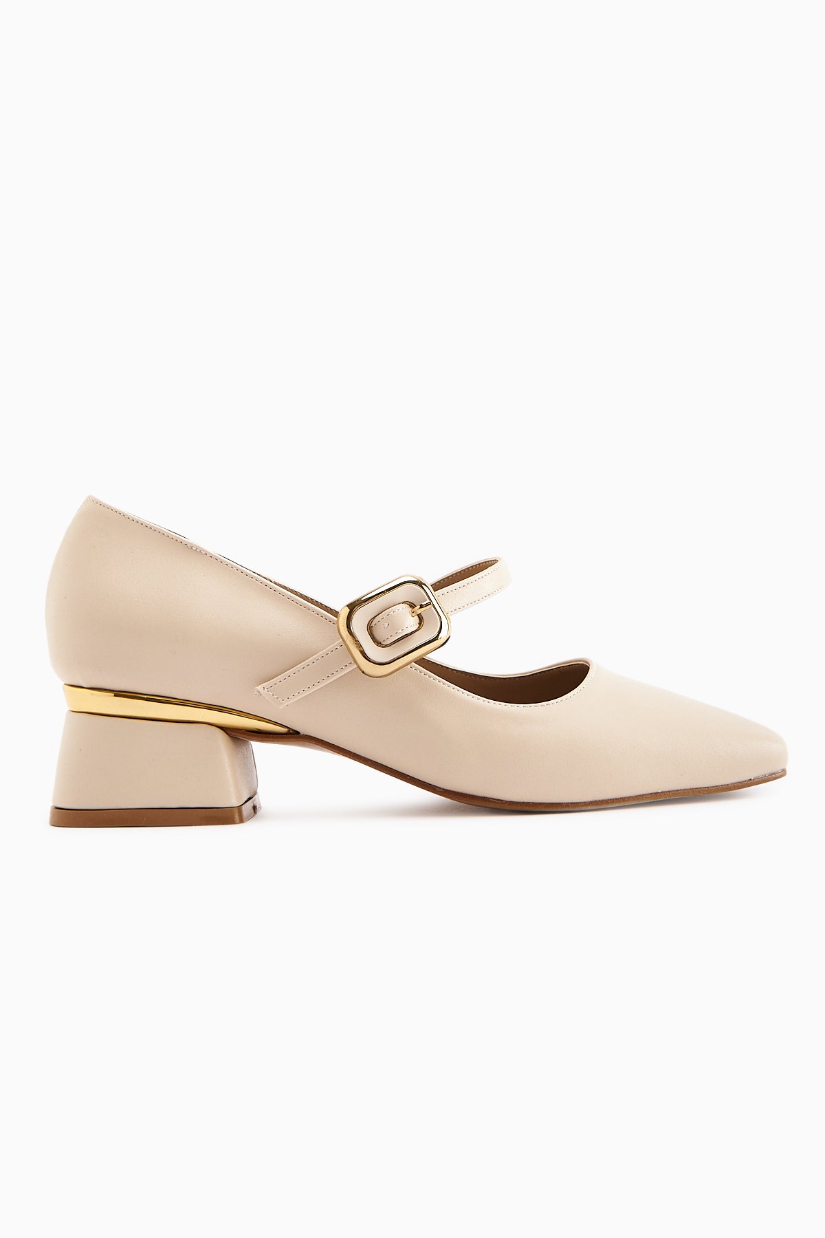 Abby Bej Küt Burunlu Toka Detaylı Günlük Ayakkabı