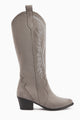 Hero Gri Süet Nakışlı Kovboy Çizme