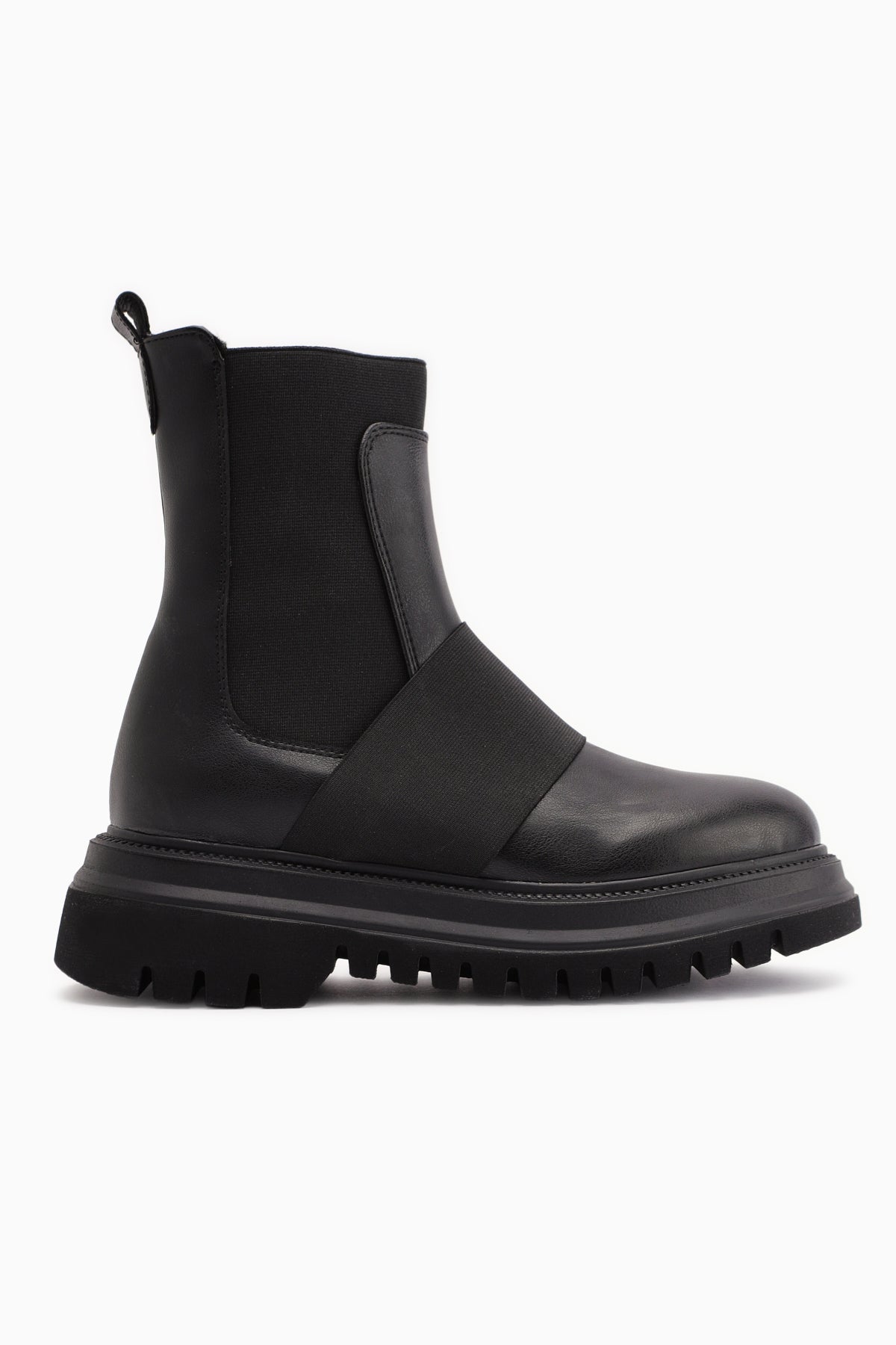 Millena Siyah Süet Lastik Kemer Detaylı Çekme Bot