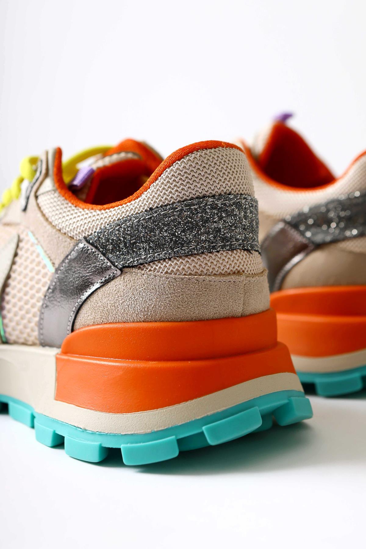 Moe Bej File Detaylı Bağcıklı Sneakers