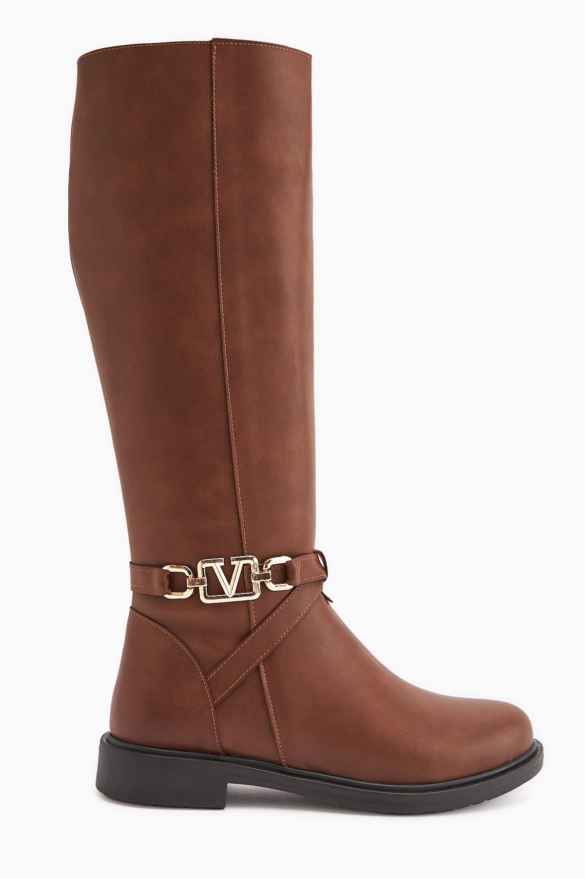 Momena Taba Toka Detaylı Fermuarlı Kısa Topuklu Çizme