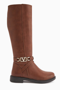 Momena Taba Toka Detaylı Fermuarlı Kısa Topuklu Çizme