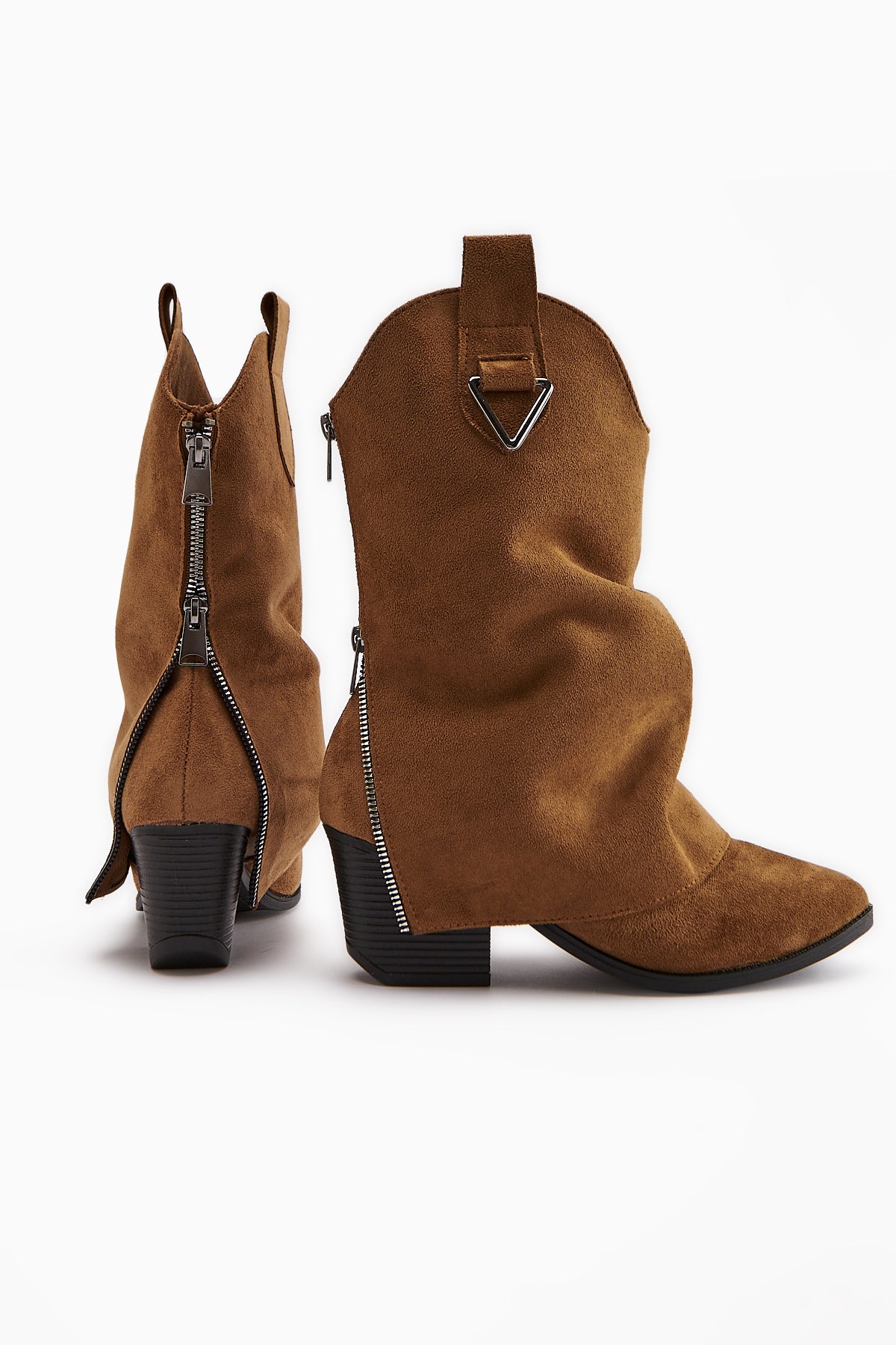 Peggy Taba Süet Kadın Topuklu Western Çizme