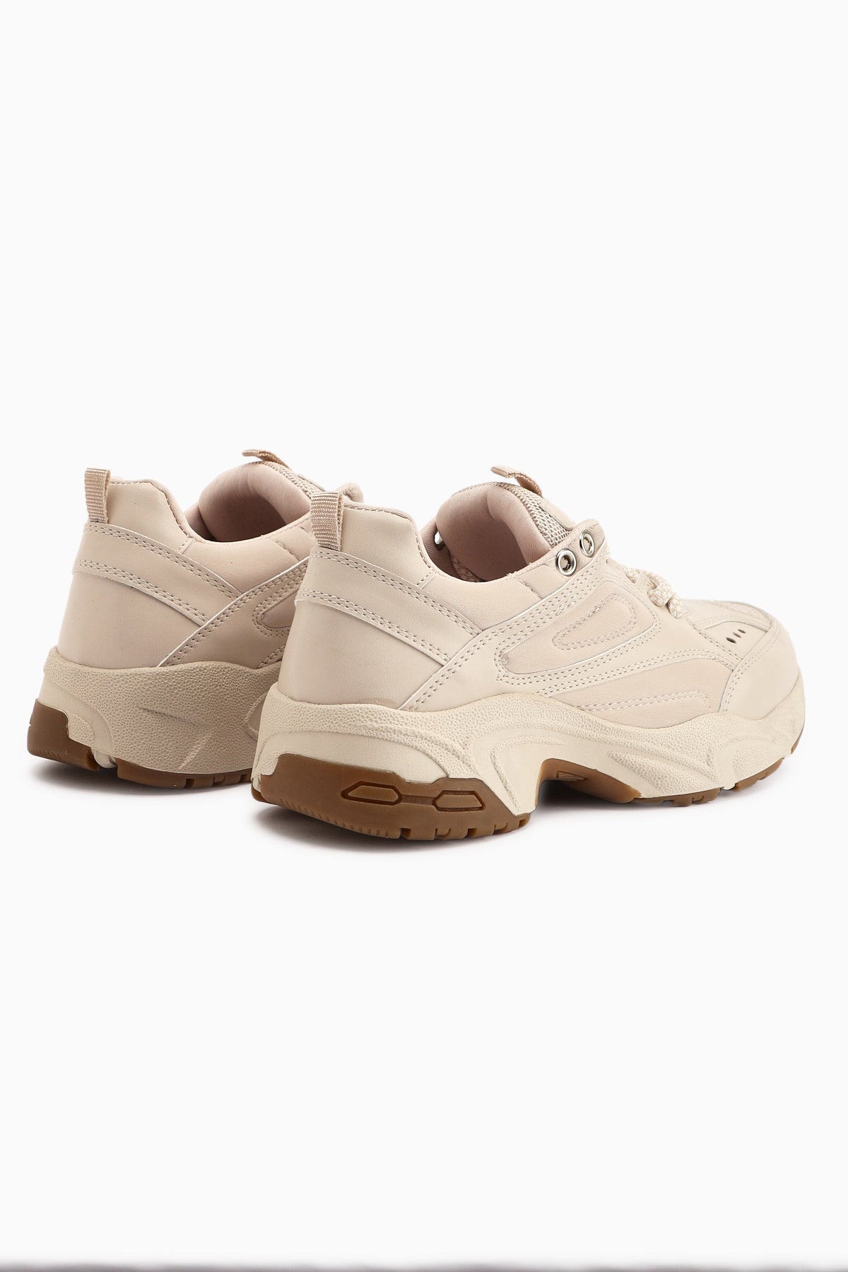 Trina Bej Bağcıklı Kadın Sneaker Ayakkabı