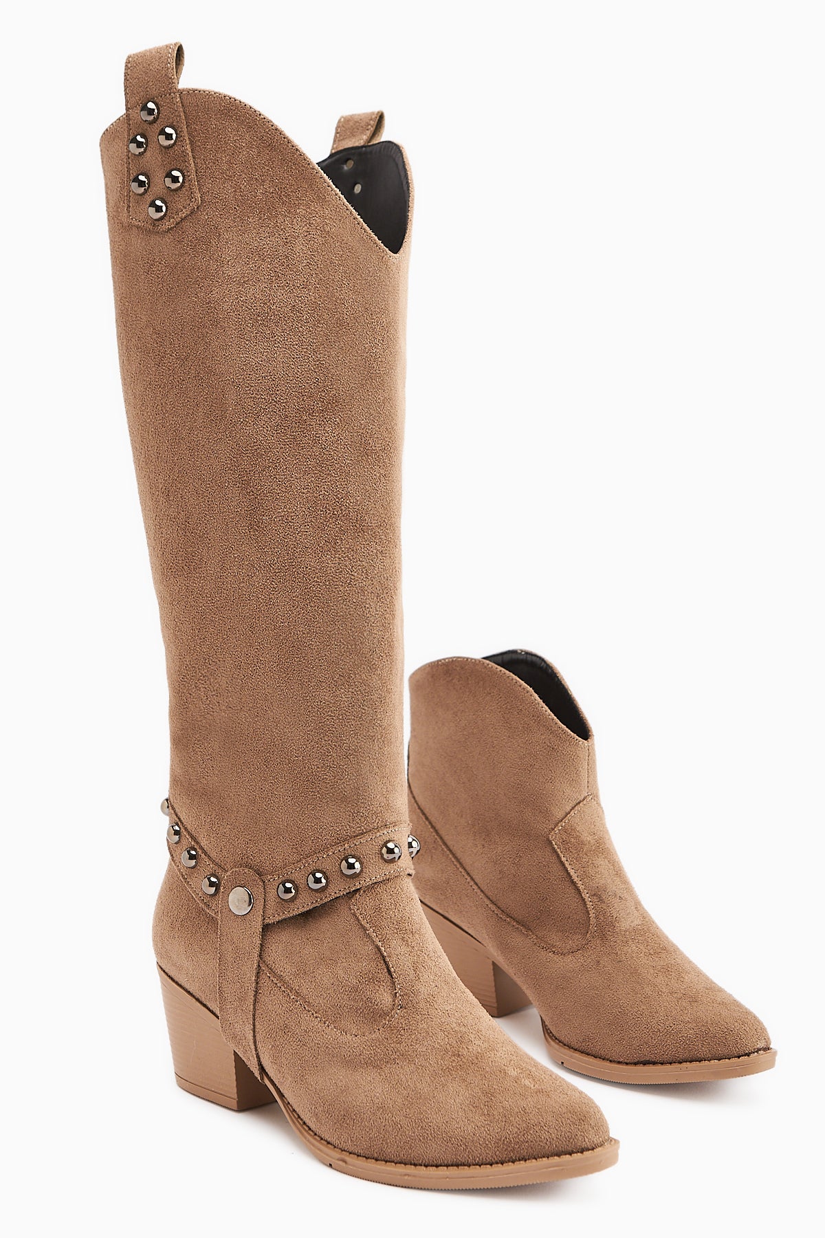 Caarina Vizon Süet Çıkarılabilir Konçlu Çizme-Bot