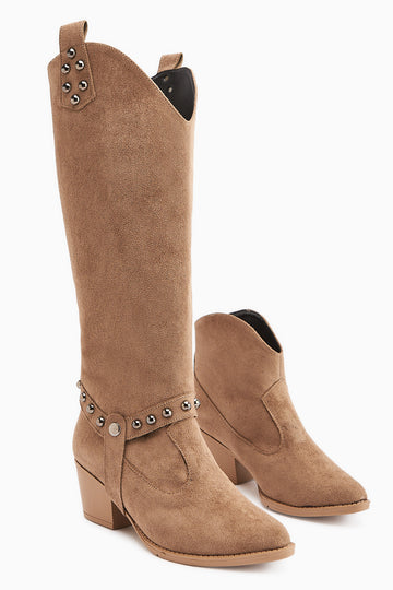 Caarina Vizon Süet Çıkarılabilir Konçlu Çizme-Bot