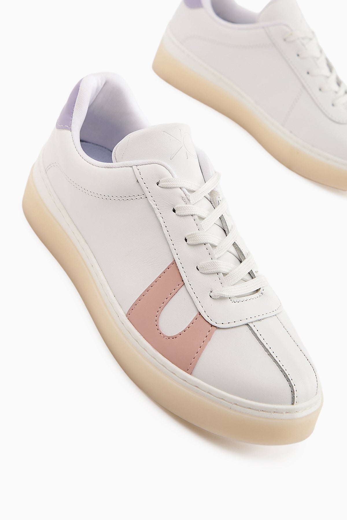 Eddie Hakiki Deri Beyaz Pudra Sneaker Kadın Ayakkbı