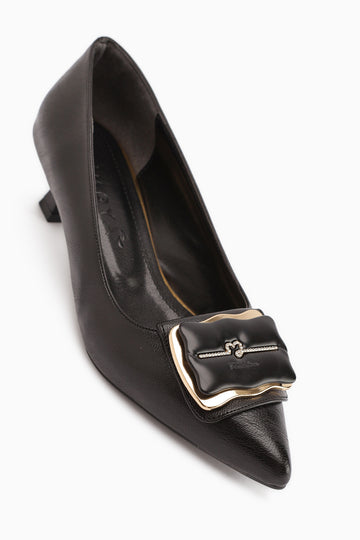 Judita Siyah Tokalı Kadın Topuklu Ayakkabı