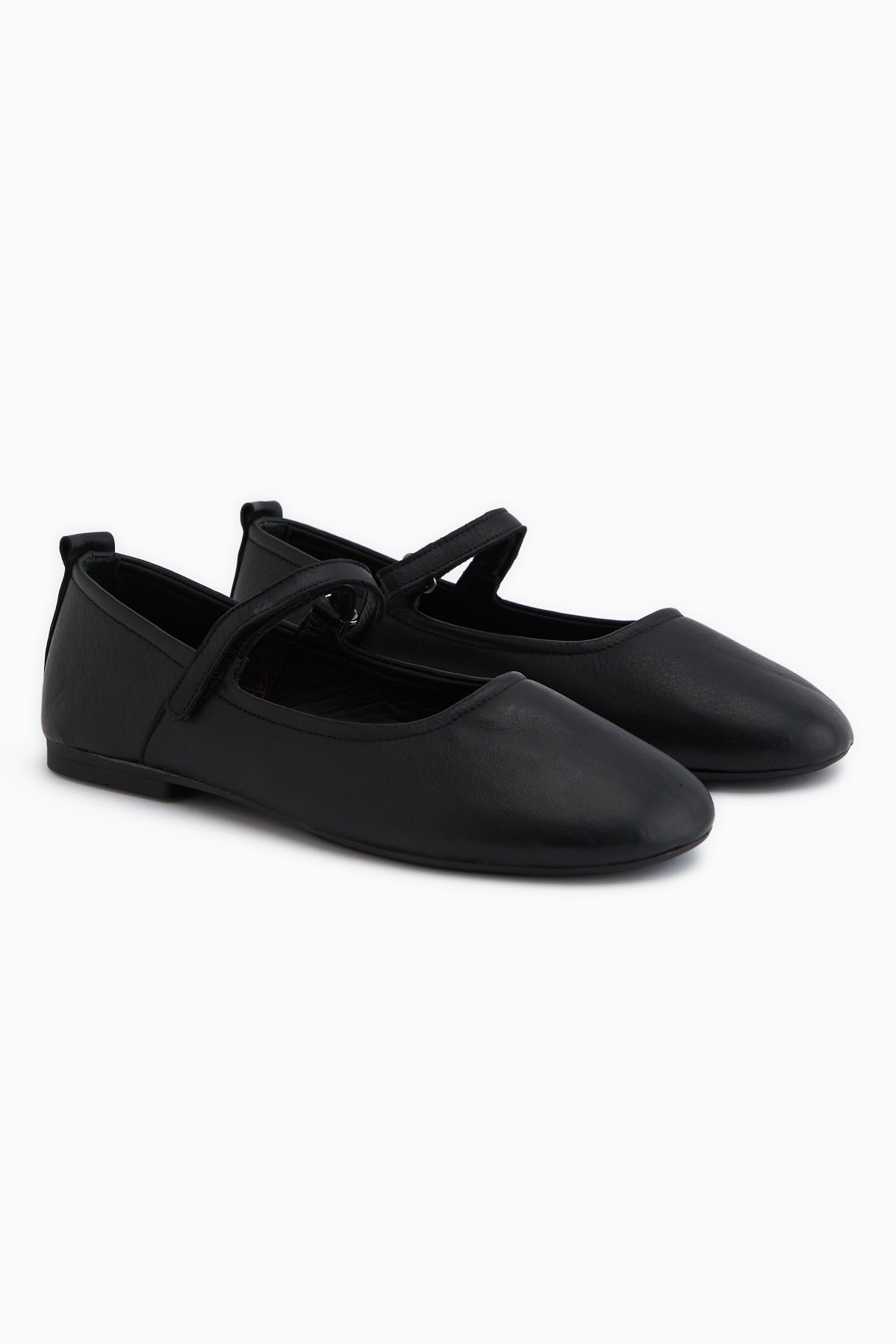 Sally Hakiki Deri Siyah Bantlı Kadın Babet