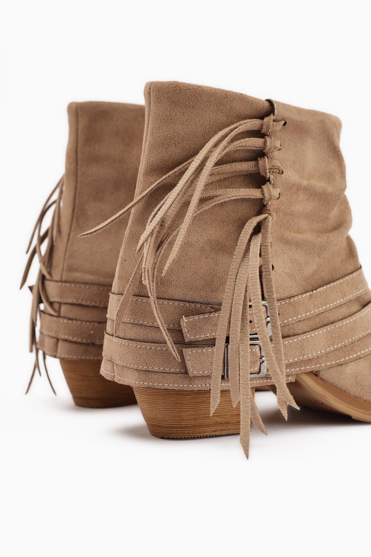 Elis Vizon Süet Tokalı Kadın Kovboy Western Bot