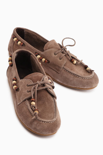 Liah Hakiki Deri Vizon Kadın Loafer Ayakkabı