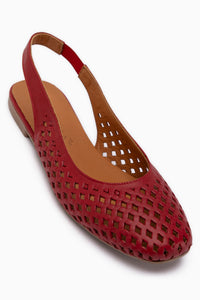 Monalis Hakiki Deri Kırmızı Lastikli Kadın Sandalet