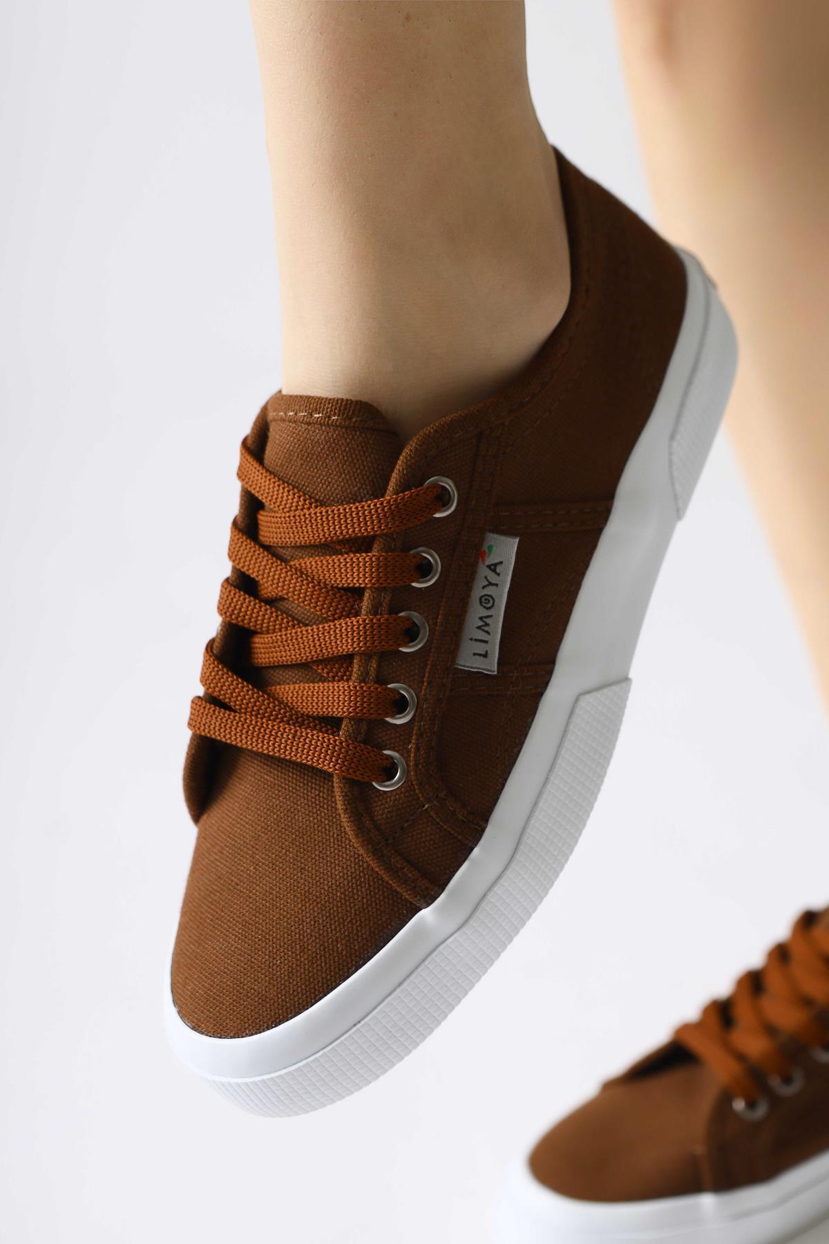 Timon Kahve Rahat Taban Keten Sneakers