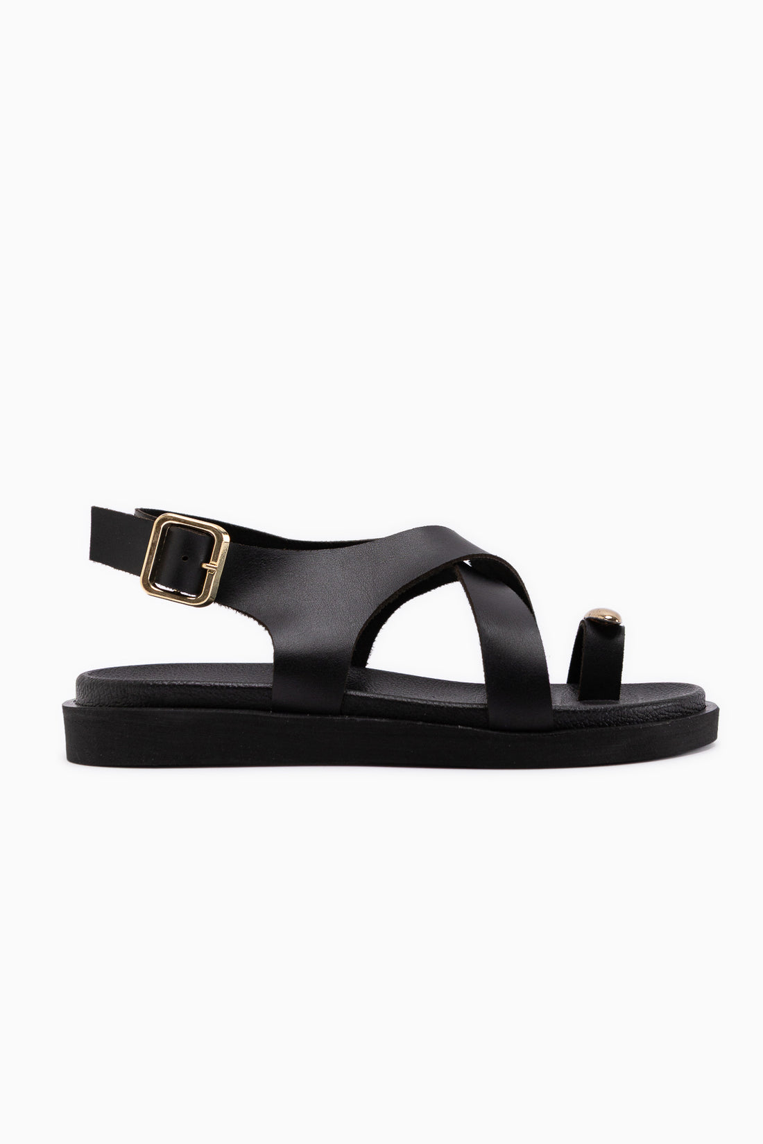 Jolie Siyah Tokalı Parmak Arası Kadın Sandalet