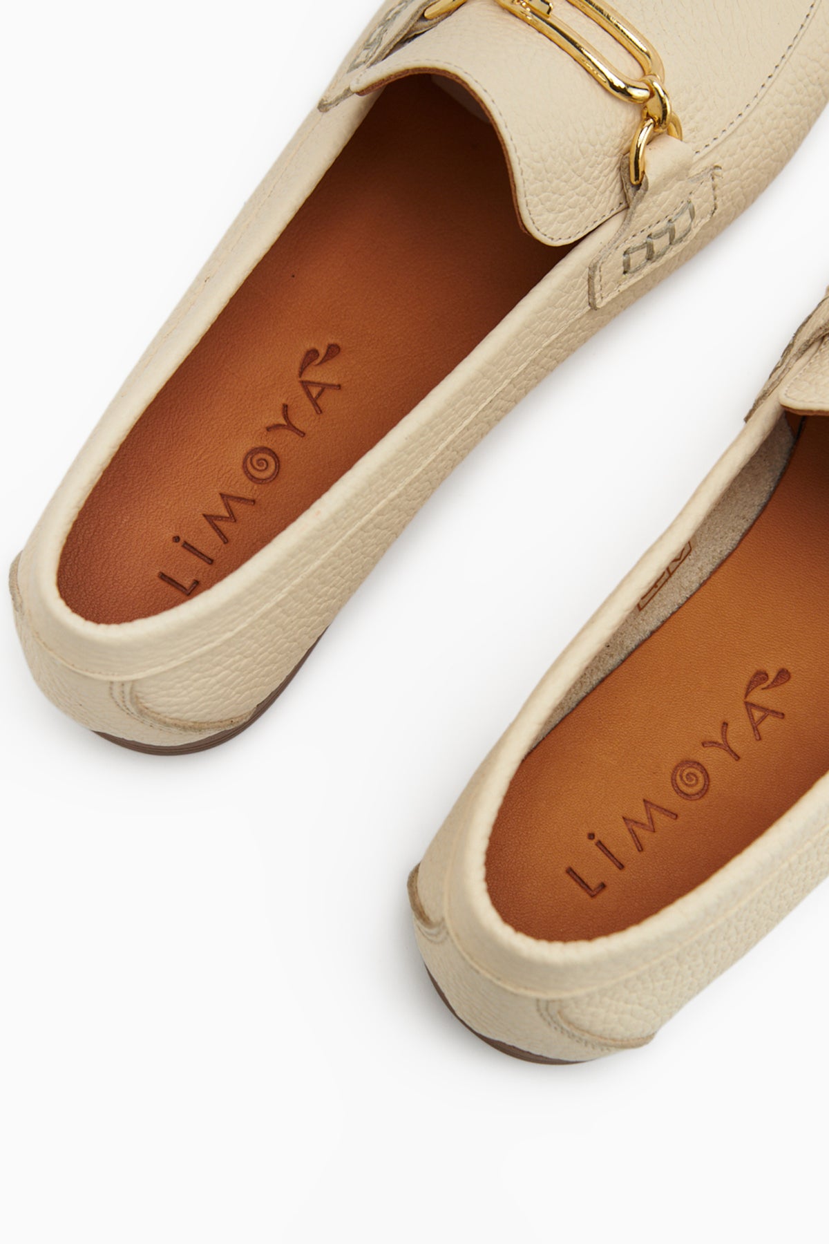 Alessa Hakiki Deri Bej Tokalı Loafer Kadın Günlük Makosen Ayakkabı