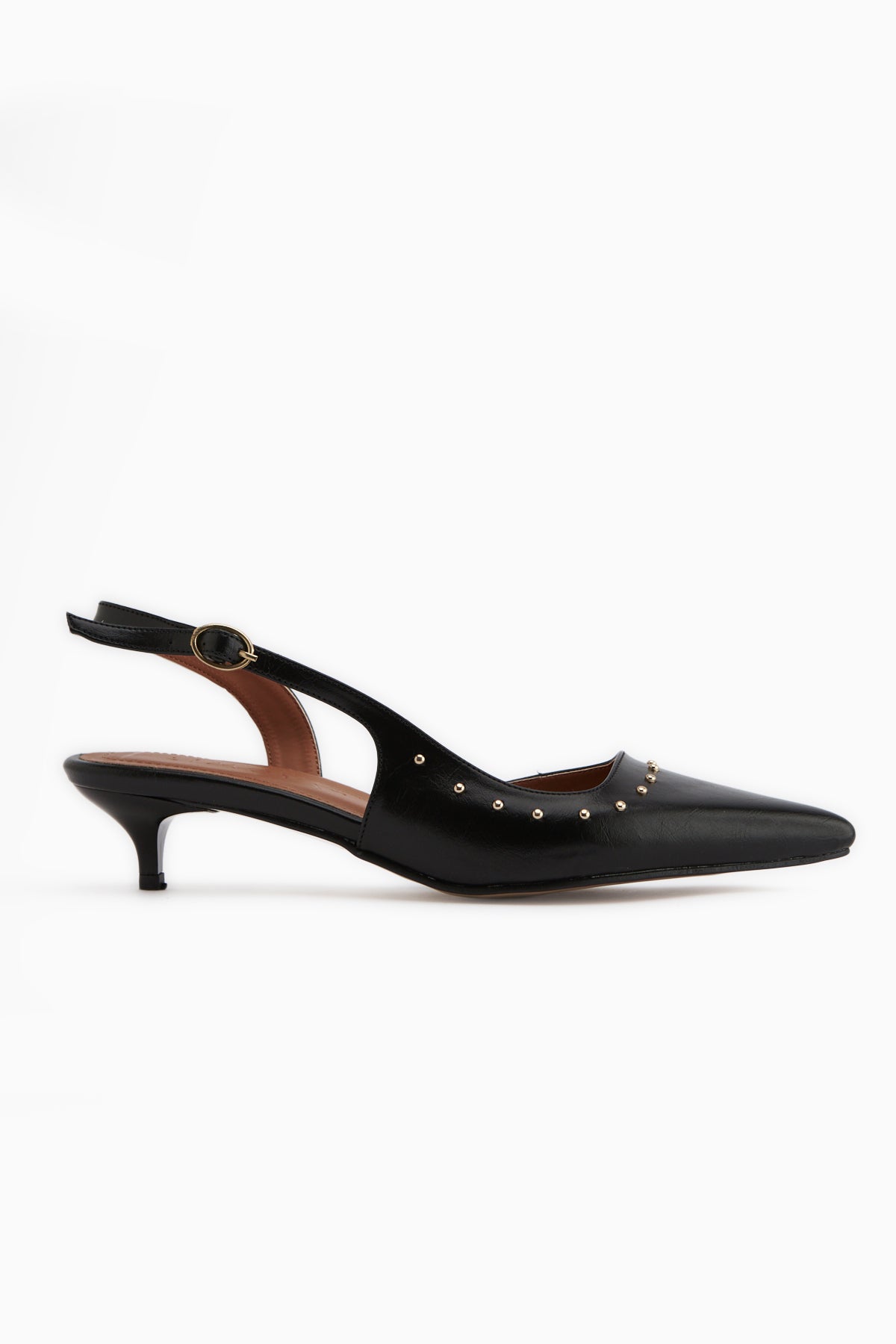 Marica Siyah Troklu Kısa Topuklu Kadın Ayakkabı