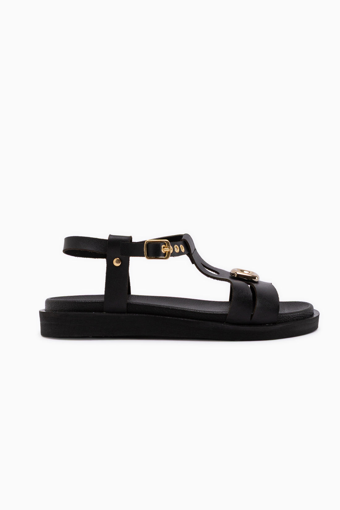 Evelin Siyah Tokalı Kadın Sandalet