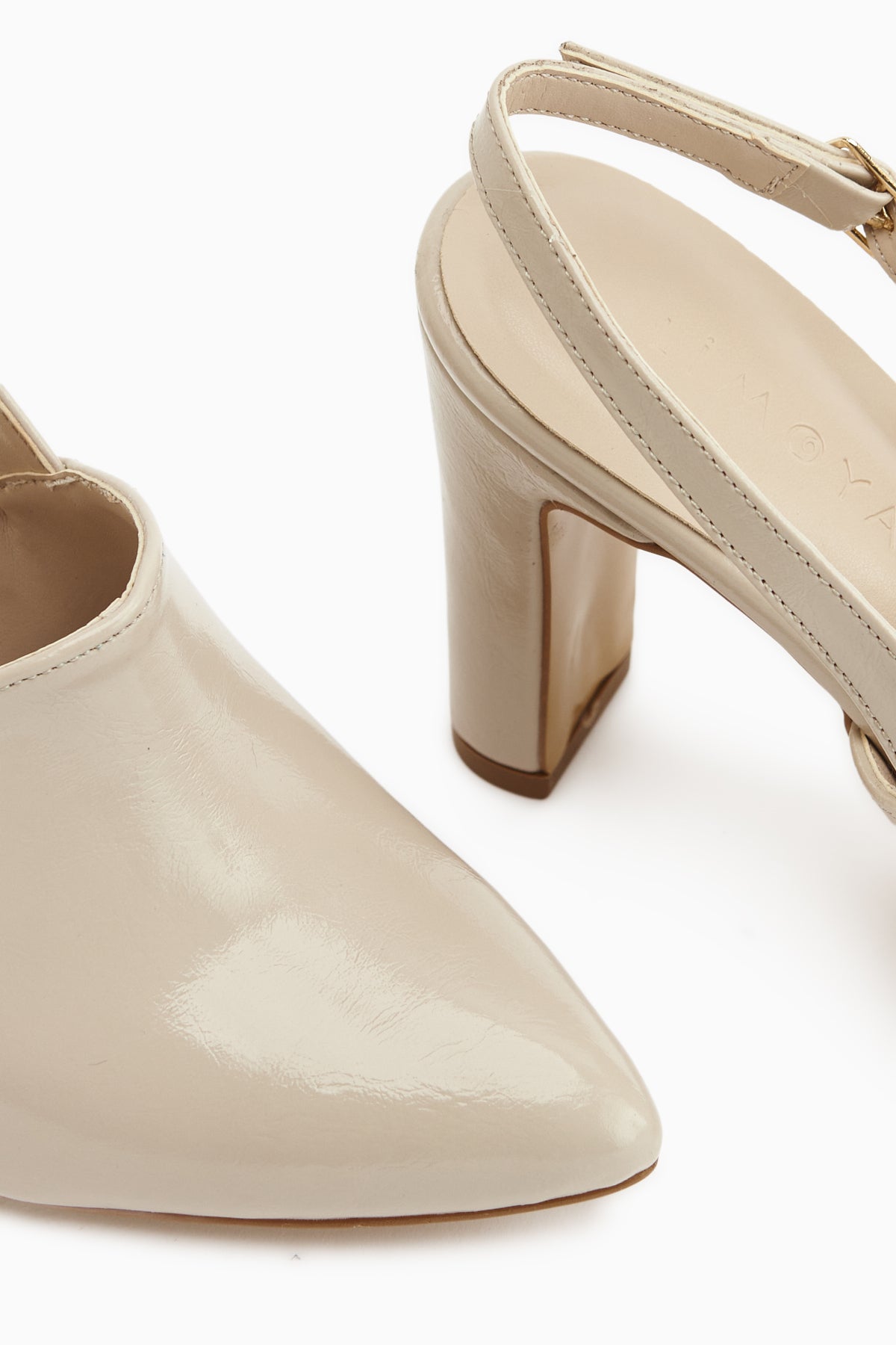 Maisa Bej Sivri Burunlu Slingback Kalın Topuklu Kadın Ayakkabı