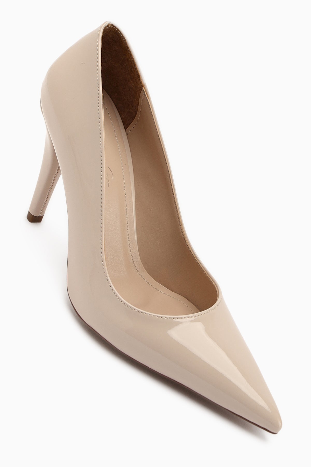 Nancy Ekru Rugan Kadın Topuklu Ayakkabı Stiletto