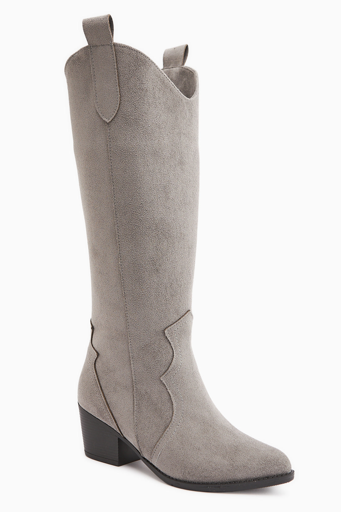 Lhena Gri Süet Western Çekme Çizme