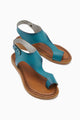 Hakiki Deri Laili Turkuaz Parmak Arası Sandalet