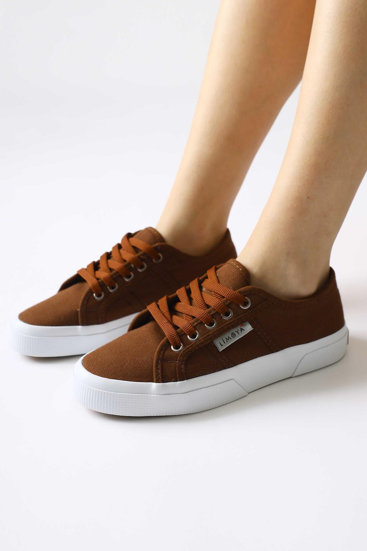 Timon Kahve Rahat Taban Keten Sneakers